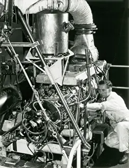 Technician with Napier Oryx engine