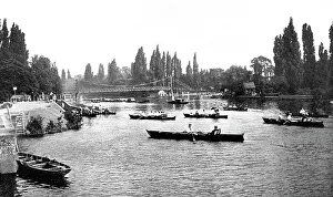 Teddington Prints: Teddington Lock River Thames early 1900s