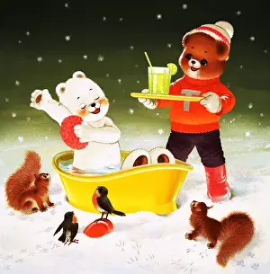 Squirrels Prints: Teddy Bear