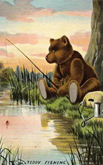Bears Prints: Teddy bear fishing