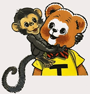 Images Dated 8th November 2007: Teddy Bear with Monkey