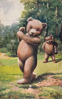 Bear Collection: Teddy bear playing golf