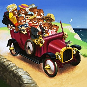 Images Dated 8th November 2007: Teddy Bears in a car