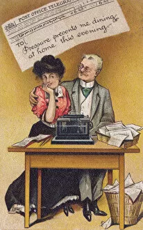 Typewriter Gallery: Telegram excuse sent by husband to disguise affair