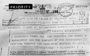 Chichester Collection: Telegram from Queen