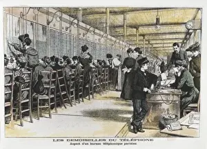 Telephones Prints: The telephone women (1904). Picture of Le Petit