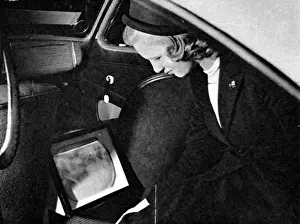 Vanguard Prints: Television in a private car, demonstrated to Radio Olympia v