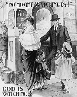 Temperance magic lantern slide Victorian period