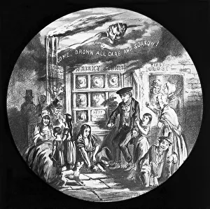 Temperance magic lantern slide Victorian period