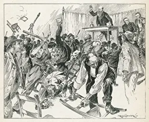 Attended Prints: Temperance meeting in cathedral town