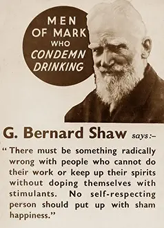 Temperance message George Bernard Shaw early 1900s