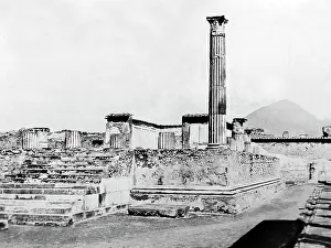Temple of Apollo and Vesuvius, Pompeii, Italy