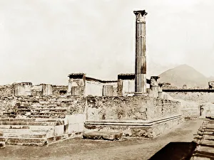 Temple of Apollo and Vesuvius, Pompeii, Italy