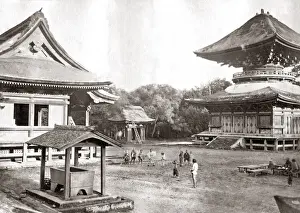 New Images May Prints: Temple at Kamakura, Japan, circa 1870s. Date: circa 1870s