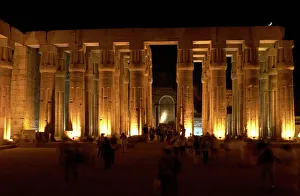 Images Dated 26th November 2003: Temple of Luxor. Night view of the hypostyle. Egypt