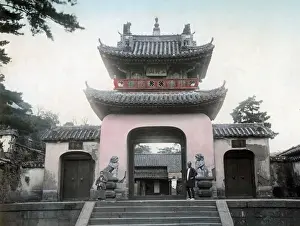 Nagasaki Prints: Temple at Nagasaki, Japan, circa 1880s