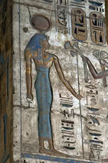 Ansata Gallery: Temple of Ramses III. Egyptian deity. Relief. Egypt