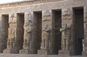 Temple of Ramses III. Great colossal statues of Ramses III d
