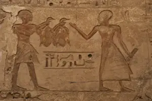 Shaved Prints: Temple of Ramses III. Two priests with shaved heads. One of t