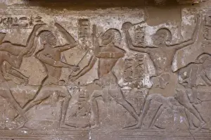 Protection Prints: Temple of Ramses III. Relief depicting fencing fight with st