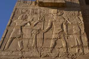 Images Dated 28th November 2003: Temple of Ramses III. Relief depicting Ramses III making off