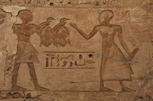 Images Dated 28th November 2003: Temple of Ramses III.Two priests with shaved heads. One of t