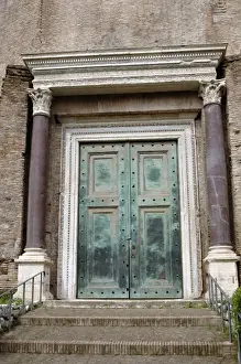 Romulus Prints: Temple of Romulus. Bronze door. Roman Forum. Rome. Italy
