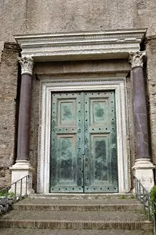 Images Dated 3rd April 2009: Temple of Romulus. Bronze door. Roman Forum. Rome. Italy