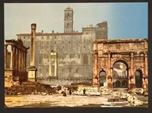 Septimus Gallery: Temple of Saturn and Triumphal Arch of Septimus Severus, Rom