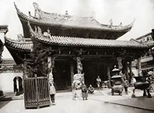 Temple in Shanghai, China circa 1880s