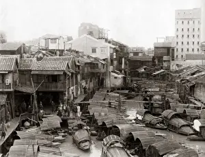 Temple in Shanghai, China circa 1880s