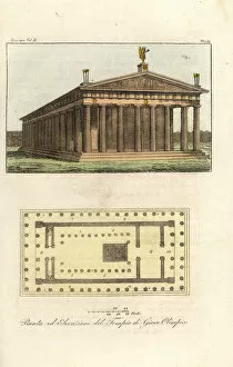 Freschi Collection: Temple of Zeus or Jupiter at Mount Olympus
