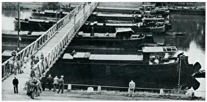 Pontoon Prints: Temporary emergency bridge in Belgium, Sept 1939