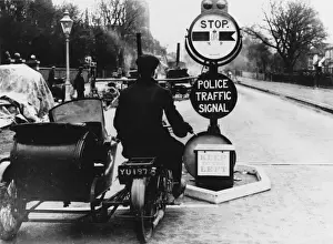 Temporary road works signal, London