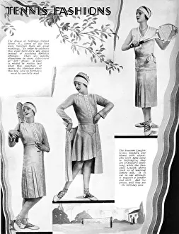 Sportswear Prints: Tennis fashions by Suzanne Lenglen, 1930