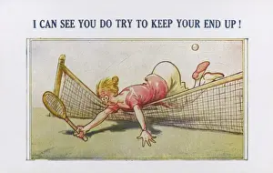 Collapse Prints: Tennis Humour - Postcard