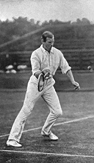 Wilding Prints: Tennis player Anthony Wilding serving, 1905
