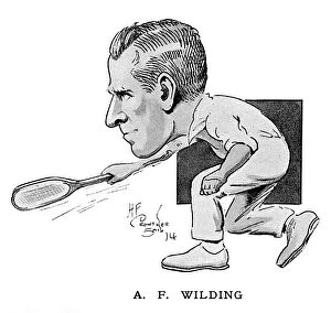 Sportsmen Collection: Tennis player Captain A. F. Wilding in caricature