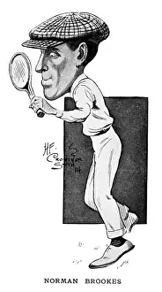 Wilding Prints: Tennis player Norman Brookes in caricature
