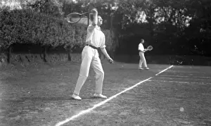 Tennis players on court