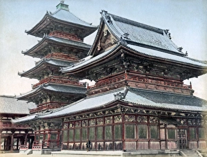 Images Dated 14th October 2015: Tennoji Temple, Osaka, Japan, circa 1880s