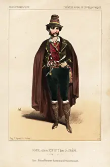Lopera Prints: Tenor singer Roger as Scopetto in La Sirene, 1844