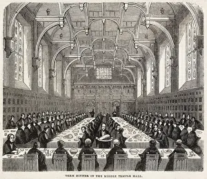 Inns Prints: Term dinner in the Middle Temple Hall