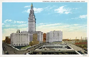 Subway Prints: Terminal Group and Train Subway, Cleveland, Ohio, USA Date: circa 1920