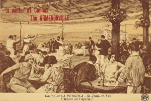 Pergola Prints: Terrace garden at the Casino de la Pergola at St Jean de Luz