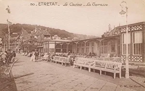 Etretat Prints: The terrace outside the Casino on the promenade at Etretat