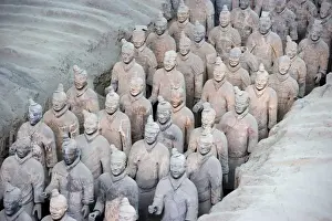 Chineses Prints: Terracotta Army. 221-206 BC. CHINA. Xian. Mausoleum