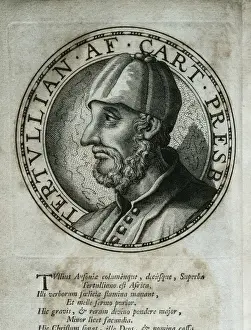 Theology Prints: TERTULLIAN (160-220). Engraving
