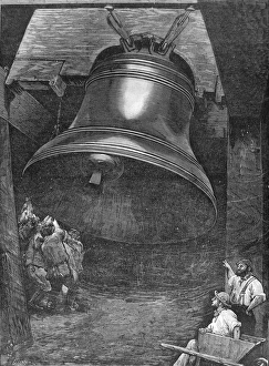 Images Dated 11th January 2005: Testing the new bell for St. Pauls Cathedral, 1882