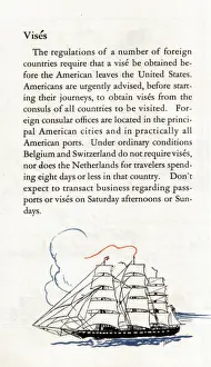 Granting Prints: Text explaining how American Visas work - Tall Ship picture